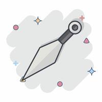 icono kunai relacionado a Japón símbolo. cómic estilo. sencillo diseño ilustración. vector