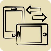 Icon Transfer. related to Social Network symbol. hand drawn style. simple design illustration vector