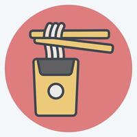 Icon Noodles. related to Japan symbol. color mate style. simple design illustration. vector