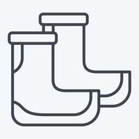 Icon Boots. related to Diving symbol. line style. simple design illustration vector