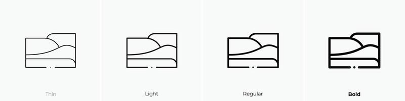 oasis icono. delgado, luz, regular y negrita estilo diseño aislado en blanco antecedentes vector