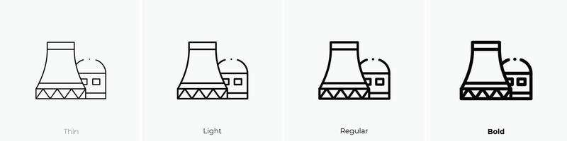 nuclear poder icono. delgado, luz, regular y negrita estilo diseño aislado en blanco antecedentes vector