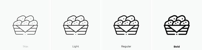 nuggets icon. Thin, Light, Regular And Bold style design isolated on white background vector