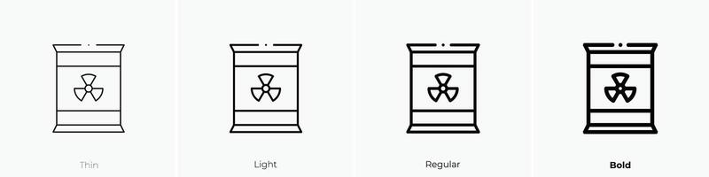 nuclear icono. delgado, luz, regular y negrita estilo diseño aislado en blanco antecedentes vector