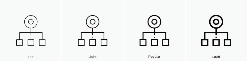organization icon. Thin, Light, Regular And Bold style design isolated on white background vector
