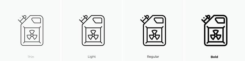 nuclear icono. delgado, luz, regular y negrita estilo diseño aislado en blanco antecedentes vector