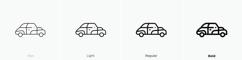 old car icon. Thin, Light, Regular And Bold style design isolated on white background vector