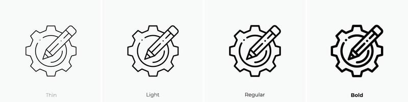 mejoramiento icono. delgado, luz, regular y negrita estilo diseño aislado en blanco antecedentes vector