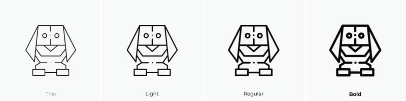 origami icon. Thin, Light, Regular And Bold style design isolated on white background vector