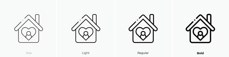 orphanage icon. Thin, Light, Regular And Bold style design isolated on white background vector