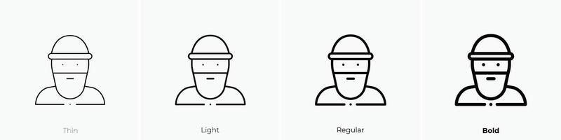 offender icon. Thin, Light, Regular And Bold style design isolated on white background vector