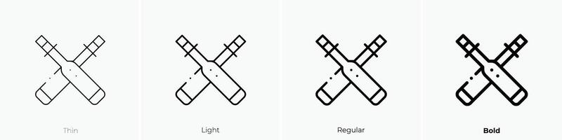 remo icono. delgado, luz, regular y negrita estilo diseño aislado en blanco antecedentes vector