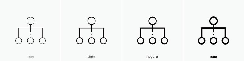 organización icono. delgado, luz, regular y negrita estilo diseño aislado en blanco antecedentes vector