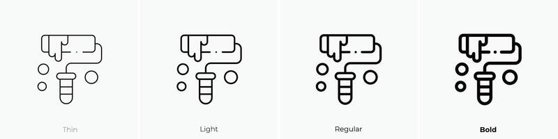 pintar rodillo icono. delgado, luz, regular y negrita estilo diseño aislado en blanco antecedentes vector