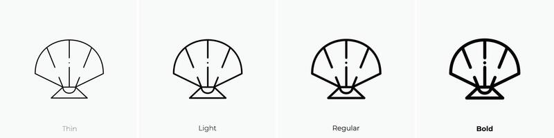 ostra icono. delgado, luz, regular y negrita estilo diseño aislado en blanco antecedentes vector