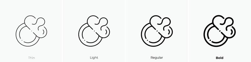 pacifier icon. Thin, Light, Regular And Bold style design isolated on white background vector