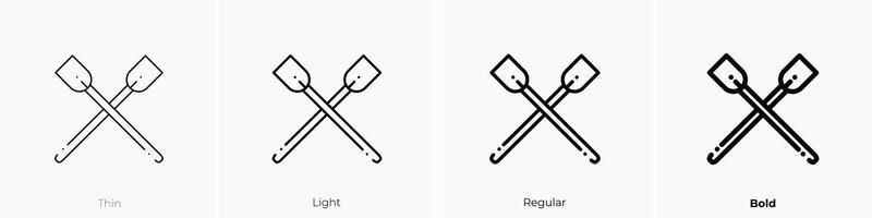 paddles icon. Thin, Light, Regular And Bold style design isolated on white background vector