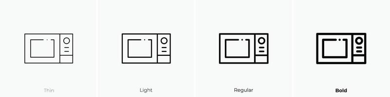 oven icon. Thin, Light, Regular And Bold style design isolated on white background vector