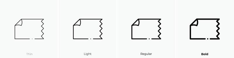 embalaje icono. delgado, luz, regular y negrita estilo diseño aislado en blanco antecedentes vector