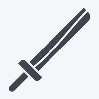 Icon Katana. related to Japan symbol. glyph style. simple design illustration. vector