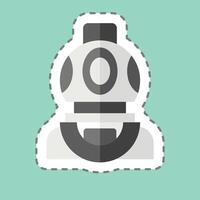 Sticker line cut Diving Helmet. related to Diving symbol. simple design illustration vector