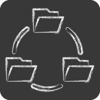 Icon Transfer 2. related to Social Network symbol. chalk Style. simple design illustration vector