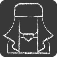 Icon Ghutra. related to Qatar symbol. chalk Style. simple design illustration. vector