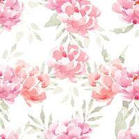 Pink and Orange Watercolor Flower Seamless Pattern vector