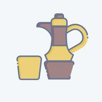 Icon Coffe. related to Qatar symbol. doodle style. simple design illustration. vector