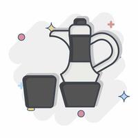 Icon Coffe. related to Qatar symbol. comic style. simple design illustration. vector