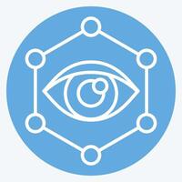 icono visión. relacionado a social red símbolo. azul ojos estilo. sencillo diseño ilustración vector
