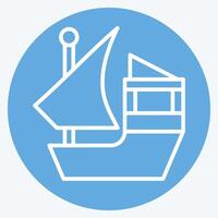 Icon Boat. related to Qatar symbol. blue eyes style. simple design illustration. vector