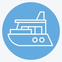 Icon Yacht. related to Diving symbol. blue eyes style. simple design illustration vector