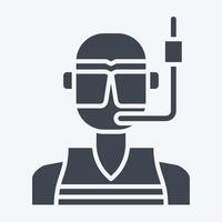 Icon Diving Glasses. related to Diving symbol. glyph style. simple design illustration vector