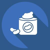 Icon Beans. related to Qatar symbol. long shadow style. simple design illustration. vector
