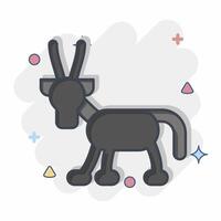 Icon Arabian Oryx. related to Qatar symbol. comic style. simple design illustration. vector