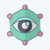 Icon Vision. related to Social Network symbol. doodle style. simple design illustration vector
