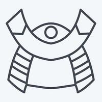 Icon Samurai. related to Japan symbol. line style. simple design illustration. vector