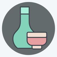 Icon Sake. related to Japan symbol. color mate style. simple design illustration. vector