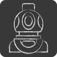 Icon Diving Helmet. related to Diving symbol. chalk Style. simple design illustration vector