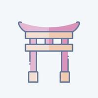 Icon Tori Gate. related to Japan symbol. doodle style. simple design illustration. vector