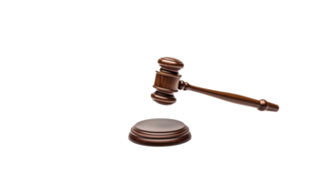 AI generated Wooden gavel cut out. Court gavel on transparent background png