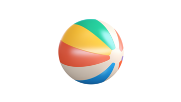 AI generated Beach ball cut out. Colorful beach ball on transparent background png