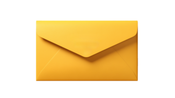 AI generated Yellow envelope on transparent background. Cartoon mail envelope in png