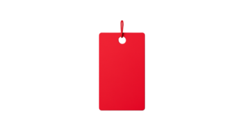 AI generated Red price tag cut out. Isolated red sale price label on transparent background png
