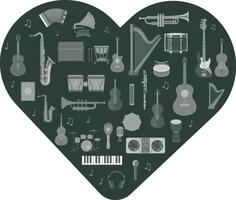 Set of Music Instruments - hand drawn in vector