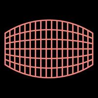 Neon rectangle in projection grid checkered red color vector illustration image flat style