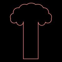 Neon nuclear explosion burst mushroom explosive destruction red color vector illustration image flat style