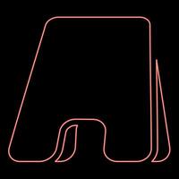 Neon floor advertising sidewalk board template sandwich chalkboard empty frame stand banner promotion signboard red color vector illustration image flat style