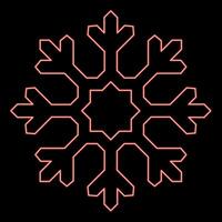 Neon snowflake red color vector illustration image flat style